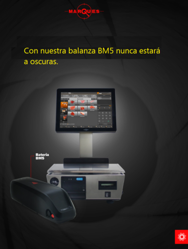 Balanza Marques BM5 con Bateria de Litio y Software Etpos Homologado Verifactu